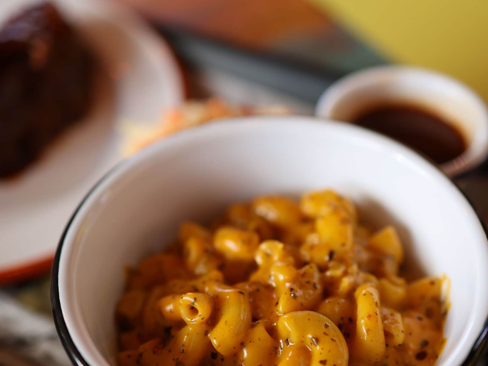 A bowl of creamy mac and cheese